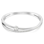Bracciale rigido Hyperbola SWAROVSKI,Taglio misto Bianco Placcato rodio M - BRACCIALE