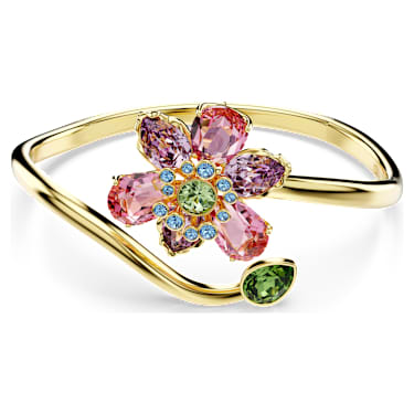 Bracciale rigido Idyllia Taglio misto Fiore Multicolore Placcato color oro - BRACCIALE