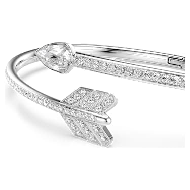 Bracciale rigido Idyllia Taglio misto Freccia Bianco Placcato rodio - BRACCIALE
