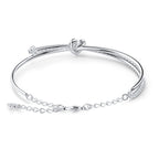 Bracciale rigido Lifelong Heart bianco, placcato rodio