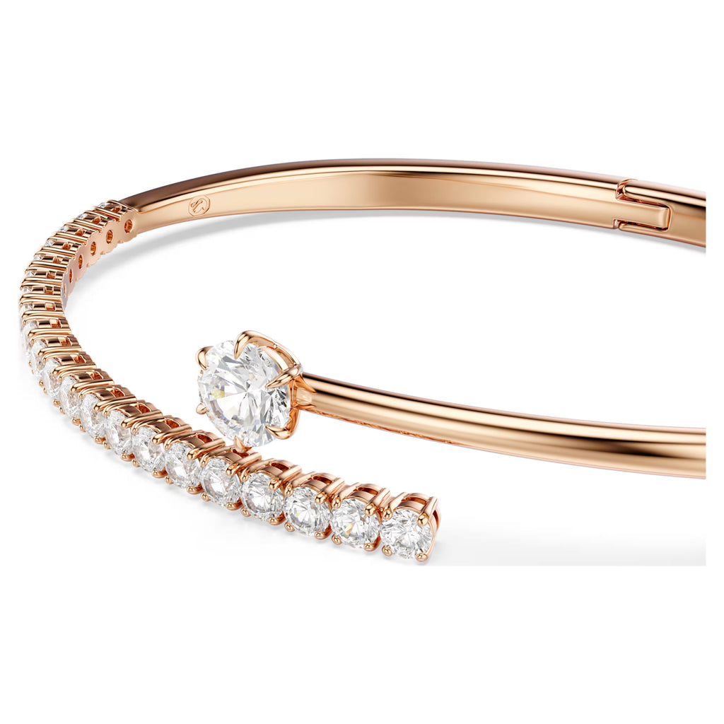 Bracciale rigido Matrix Taglio Round, Bianco, Finitura oro rosa 18K
