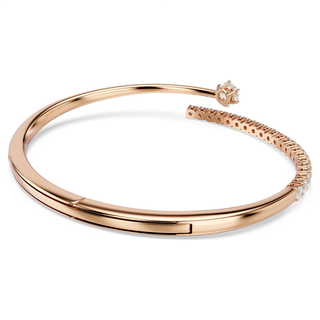 Bracciale rigido Matrix Taglio Round, Bianco, Finitura oro rosa 18K