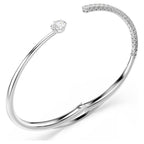 Bracciale rigido Matrix Taglio Round, Bianco, Placcato rodio