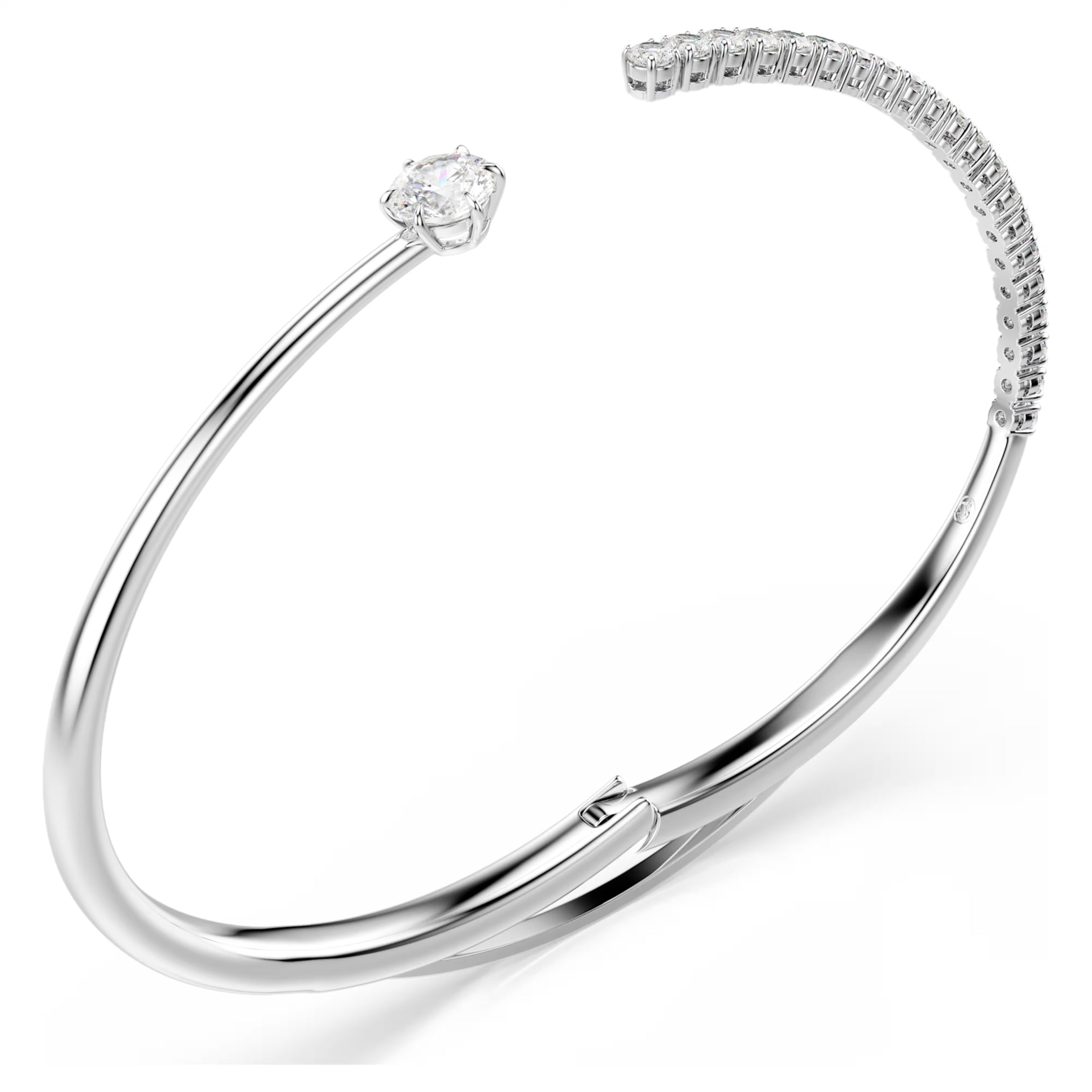 Bracciale rigido Matrix Taglio Round, Bianco, Placcato rodio