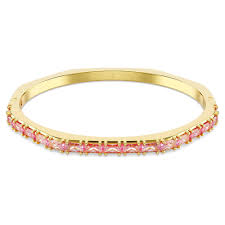Bracciale rigido Matrix Taglio baguette Forma ottagonale Rosa Placcato color oro - BRACCIALE