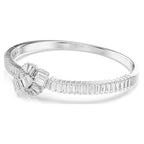 Bracciale rigido Matrix Taglio baguette Nodo Bianco Placcato rodio - BRACCIALE