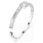 Bracciale rigido Matrix Taglio baguette Nodo Bianco Placcato rodio - BRACCIALE