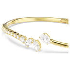 Bracciale rigido Mesmera Taglio misto, Bianco, Finitura oro 18K