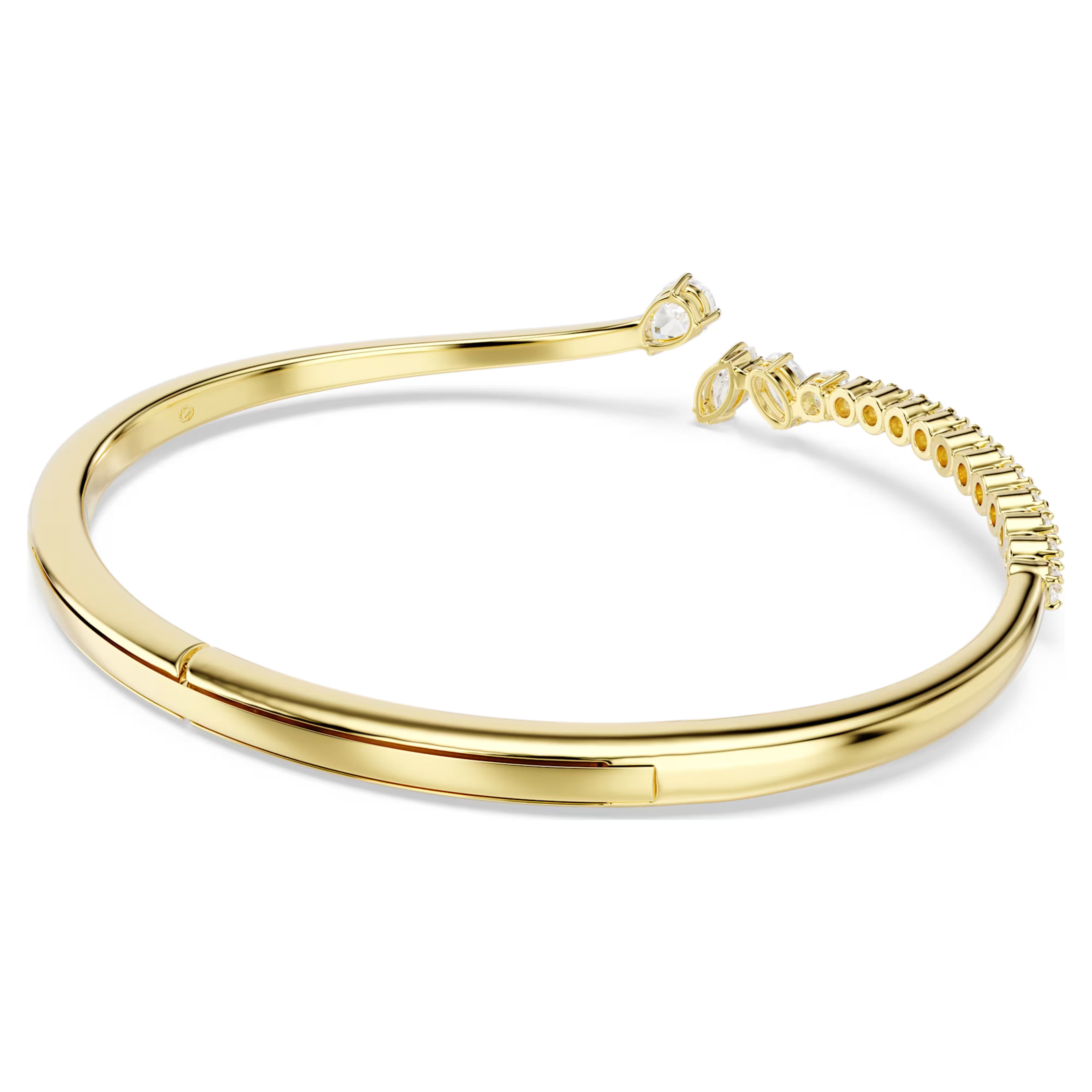 Bracciale rigido Mesmera Taglio misto, Bianco, Finitura oro 18K