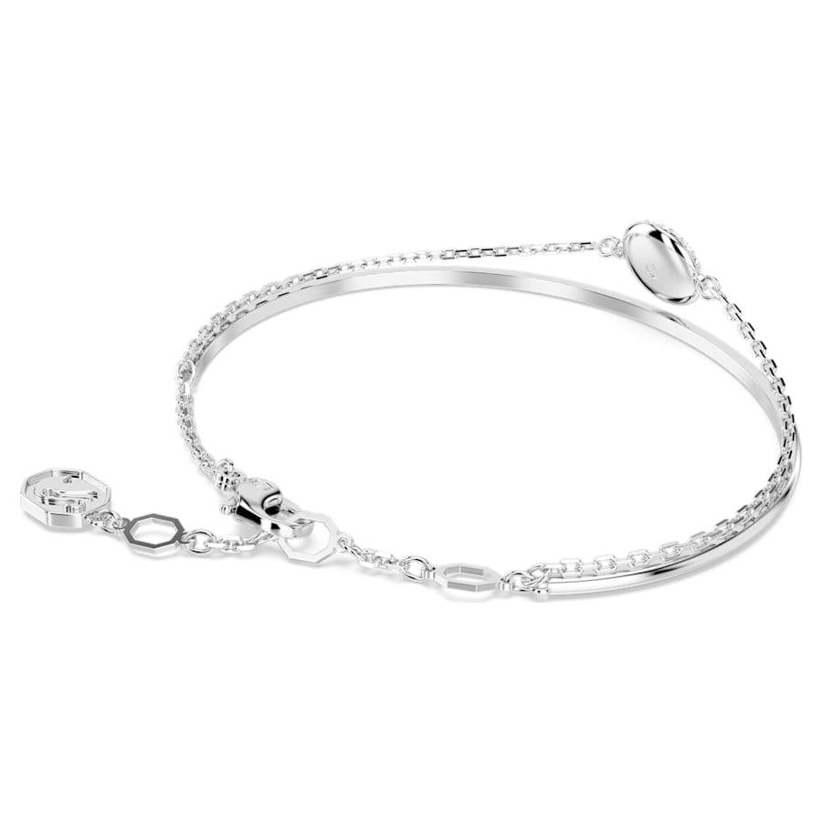 Bracciale rigido Meteora Bianco, Placcato rodio
