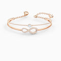 BRACCIALE RIGIDO SWAROVSKI INFINITY, BIANCO, PLACCATO COLOR ORO ROSA