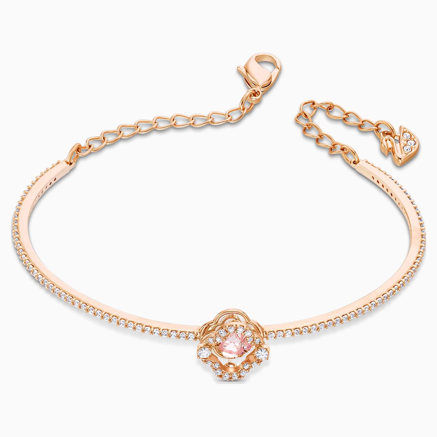 BRACCIALE RIGIDO SWAROVSKI SPARKLING DANCE CLOVER, ROSA, PLACCATO COLOR ORO ROSA