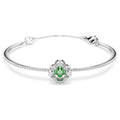 Bracciale rigido Una Angelic Taglio misto, Verde, Placcato rodio