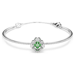 Bracciale rigido Una Angelic Taglio misto, Verde, Placcato rodio