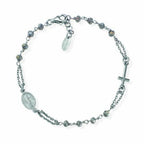 Bracciale Rosario Cristalli grigio Fumè