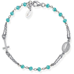 Bracciale Rosario Cristalli Verde Acqua