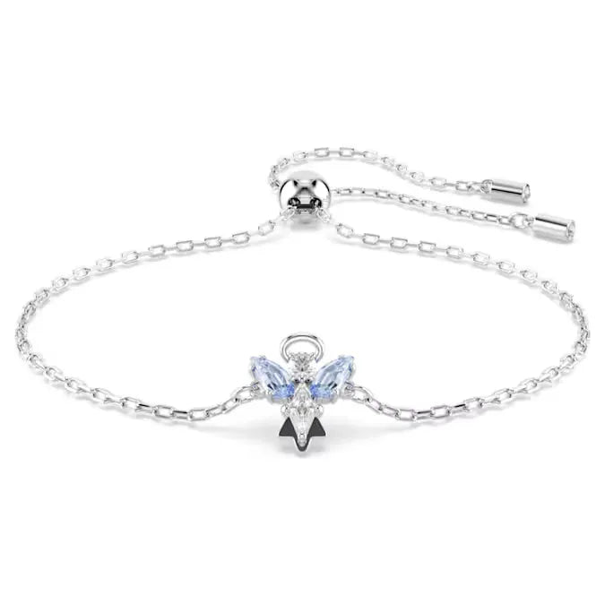 Bracciale Swarovski Magic Angelo Placcato Rodio e Zirconia Blu - BRACCIALE