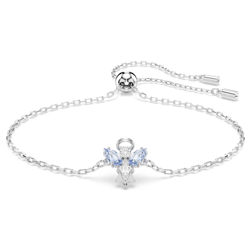 Bracciale Swarovski Magic Angelo Placcato Rodio e Zirconia Blu - BRACCIALE