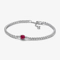 Bracciale Tennis con Pietra Rossa 20 cm