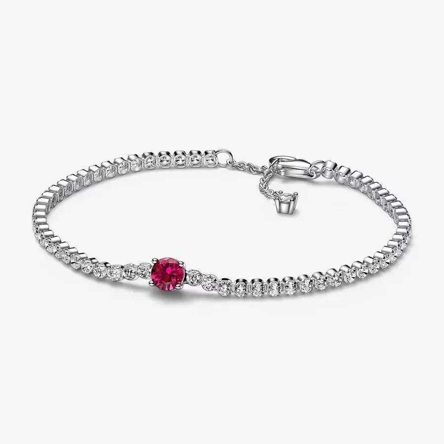 Bracciale Tennis con Pietra Rossa 20 cm