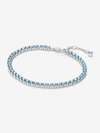 Bracciale Tennis Cristalli Azzurri Argento Sterling 925 - 16 - BRACCIALE