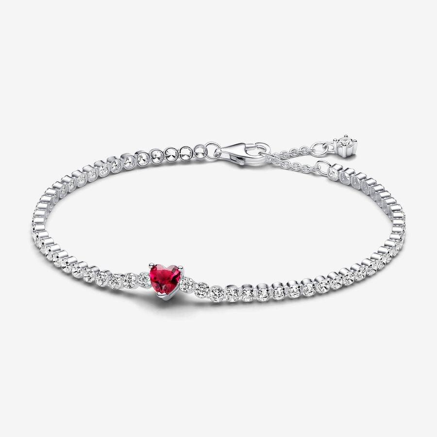 Bracciale Tennis Cuore Rosso Scintillante 20