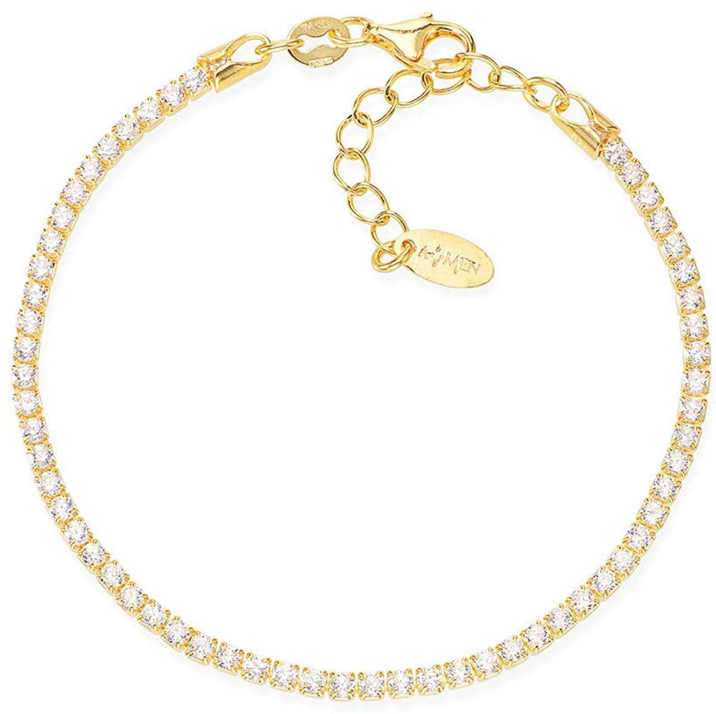 Bracciale Tennis Dorato Zirconi Bianchi