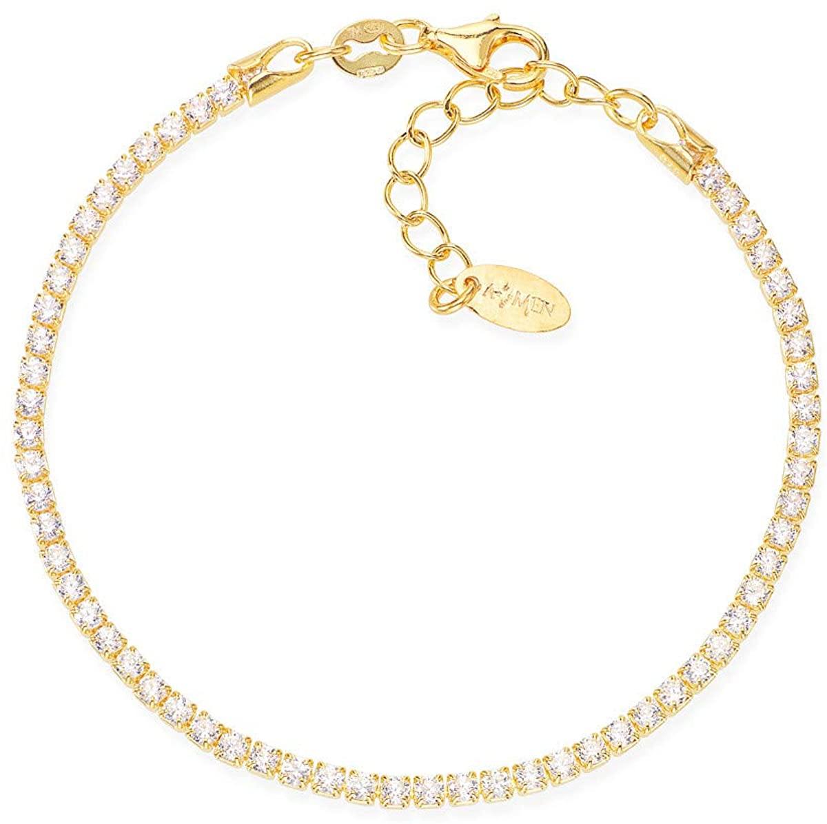Bracciale Tennis Dorato Zirconi Bianchi