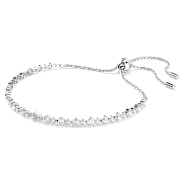 Bracciale Tennis Matrix Tagli arrotondati misti Bianco Placcato rodio - BRACCIALE