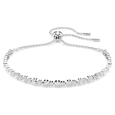 Bracciale Tennis Matrix Tagli arrotondati misti Bianco Placcato rodio - BRACCIALE