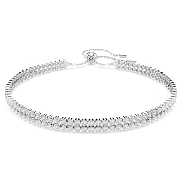 Bracciale Tennis Matrix Taglio Round Bianco Placcato rodio - BRACCIALE