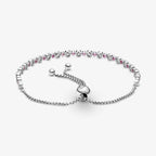 Bracciale Tennis Rosa con Chiusura Regolabile