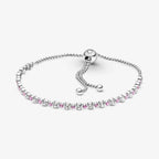 Bracciale Tennis Rosa con Chiusura Regolabile