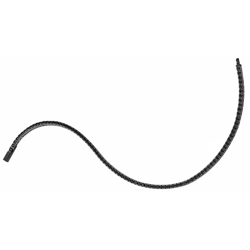 Bracciale Tennis Uomo Zancan in Argento 925 e Spinello Nero - ESB075 - BRACCIALE