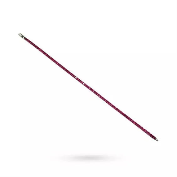 Bracciale Tennis Zancan in Argento 925 con Zirconi Rossi - Collezione Tennis (20 cm) - BRACCIALE