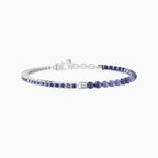 Bracciale Uomo con Tennis di Zaffiri e Sodalite Blu