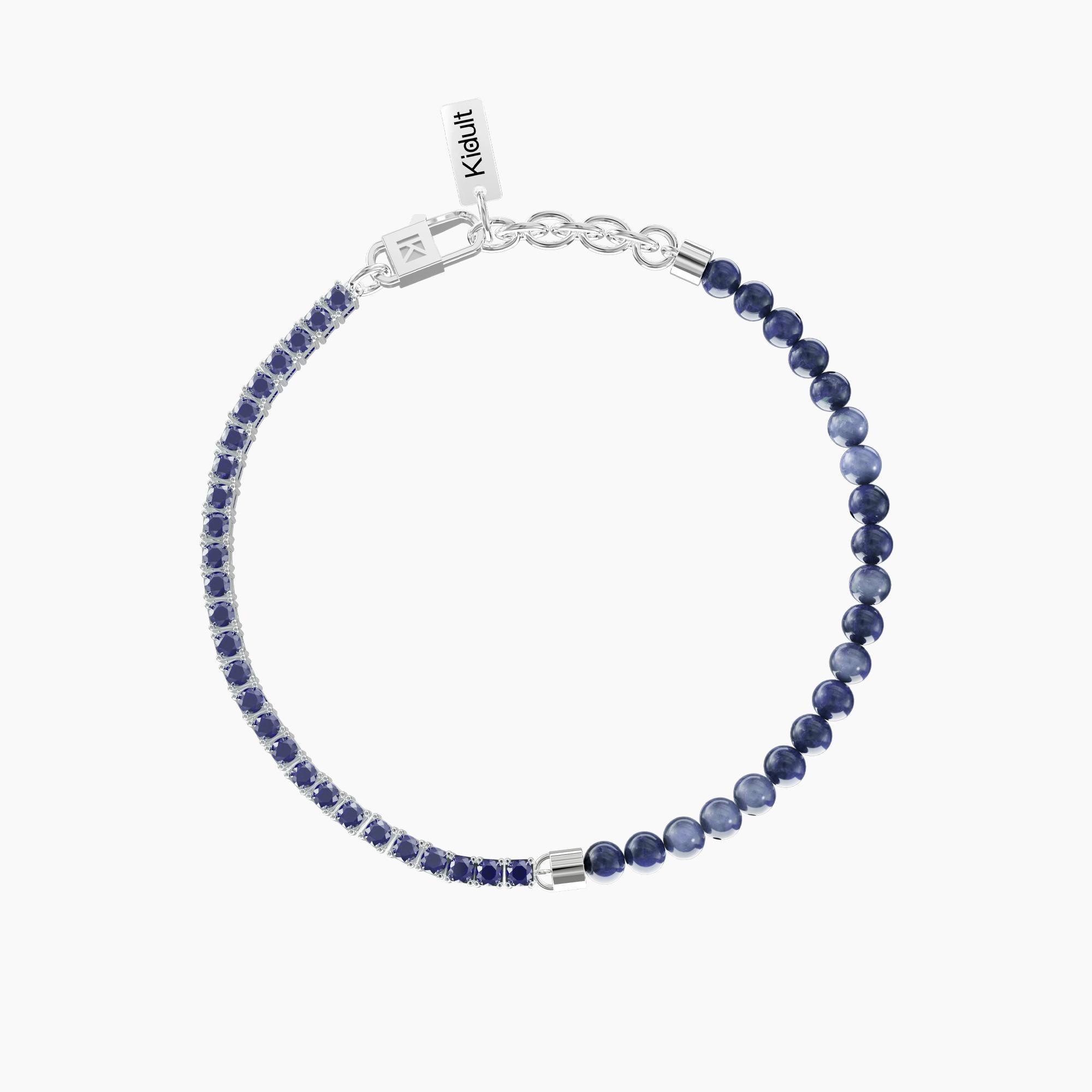 Bracciale Uomo con Tennis di Zaffiri e Sodalite Blu