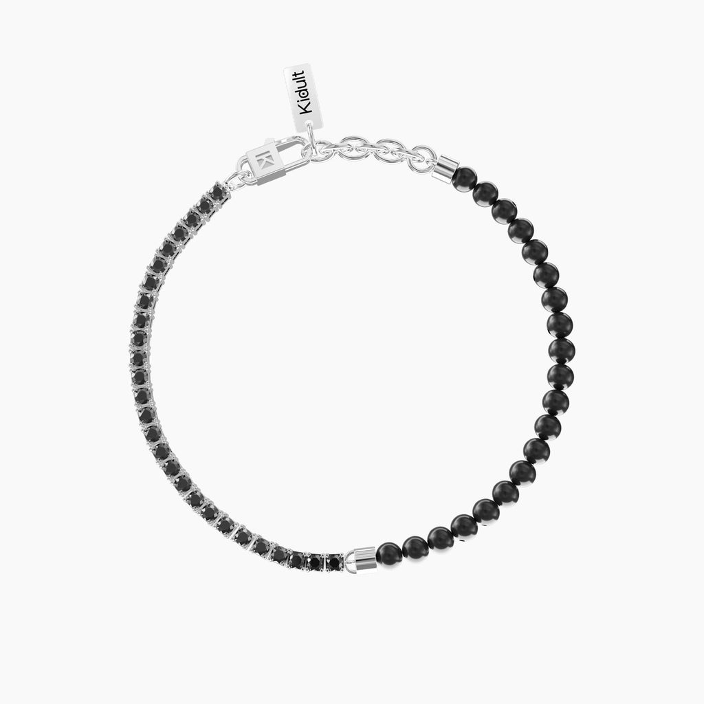 Bracciale Uomo con Tennis di Zirconi e Agata Neri