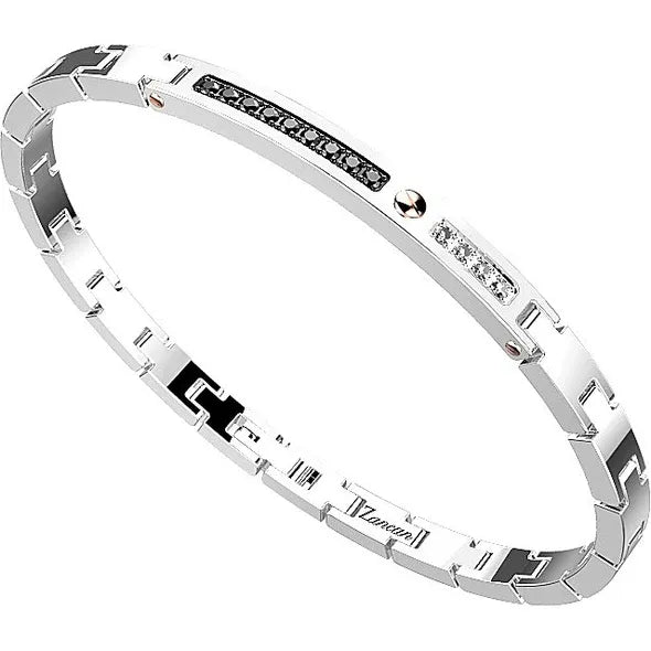 Bracciale Uomo Zancan Hi-Teck Acciaio 316L | Fibra di Carbonio e PVD Oro Rosa - BRACCIALE