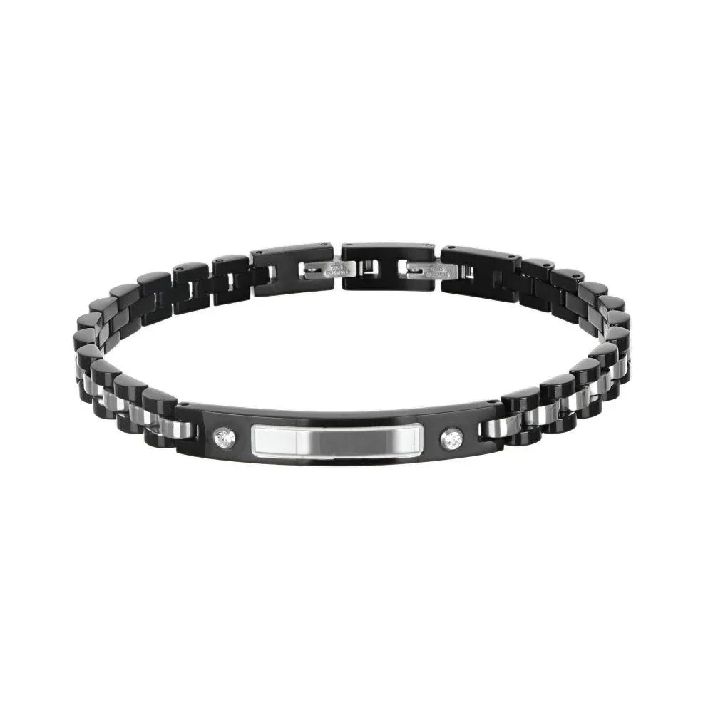 Bracciale Uomo Zancan Hi Teck in Acciaio e Acciaio PVD Nero - BRACCIALE