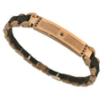 Bracciale Uomo Zancan Hi Teck in Acciaio PVD Nero e Rose Gold con Spinello Nero - EHB203 - BRACCIALE
