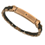 Bracciale Uomo Zancan Hi Teck in Acciaio PVD Nero e Rose Gold con Spinello Nero - EHB203 - BRACCIALE