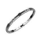 Bracciale Zancan in acciaio e pietre nere.