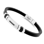 Bracciale Zancan Uomo EHB428 in Caucciù Nero e Acciaio 316L con Zirconi Neri - BRACCIALE