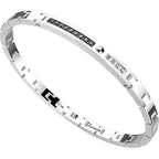 Bracciale Zancan Uomo Hiteck in Acciaio Zaffiri e Spinelli Neri - EHB256 - BRACCIALE