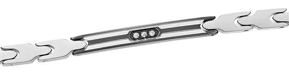 Bracciale Zancan Uomo in Acciaio Nero con Zirconi Bianchi - UHB123 - BRACCIALE