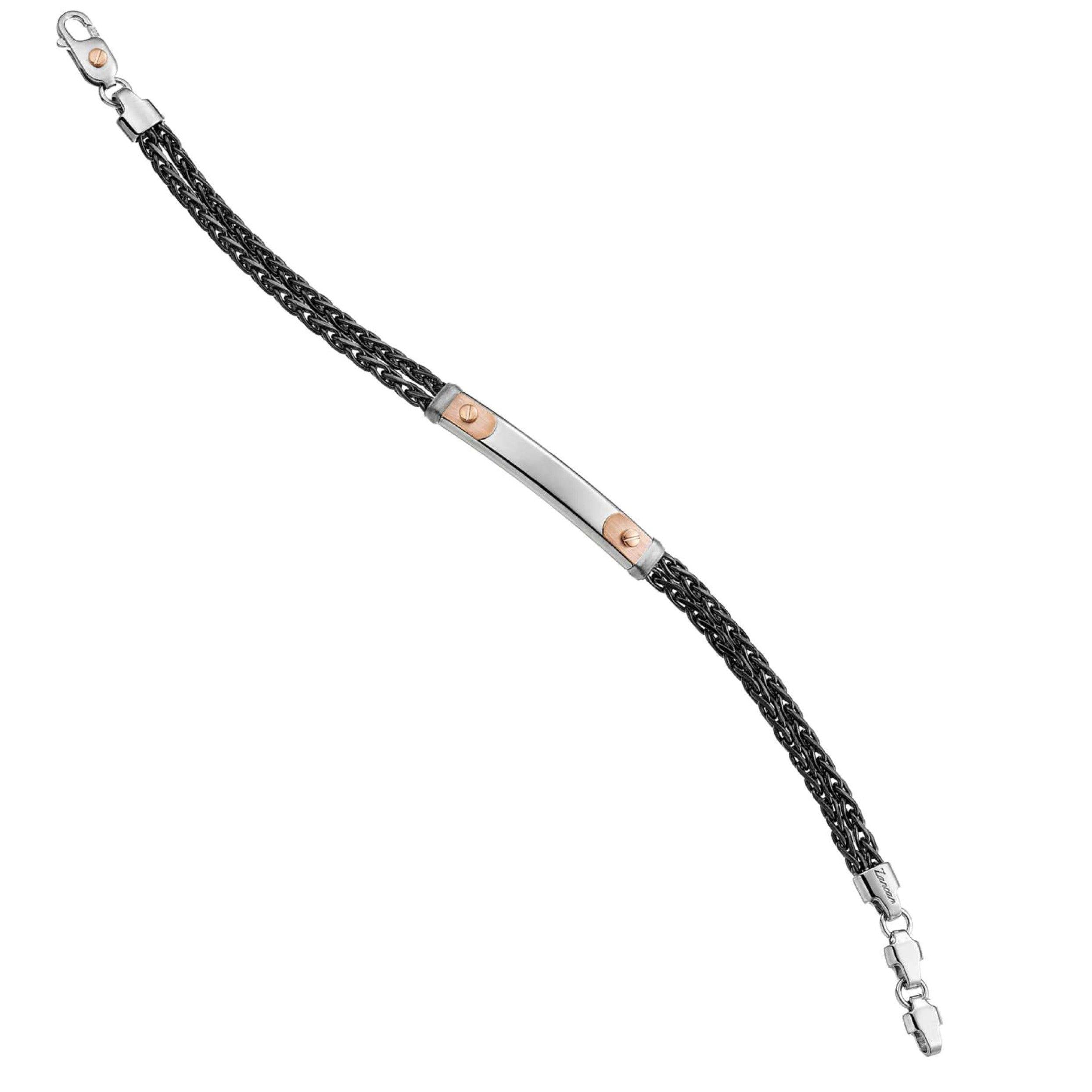 BRACCIALE ZANCAN UOMO IN ARGENTO E ORO ROSA