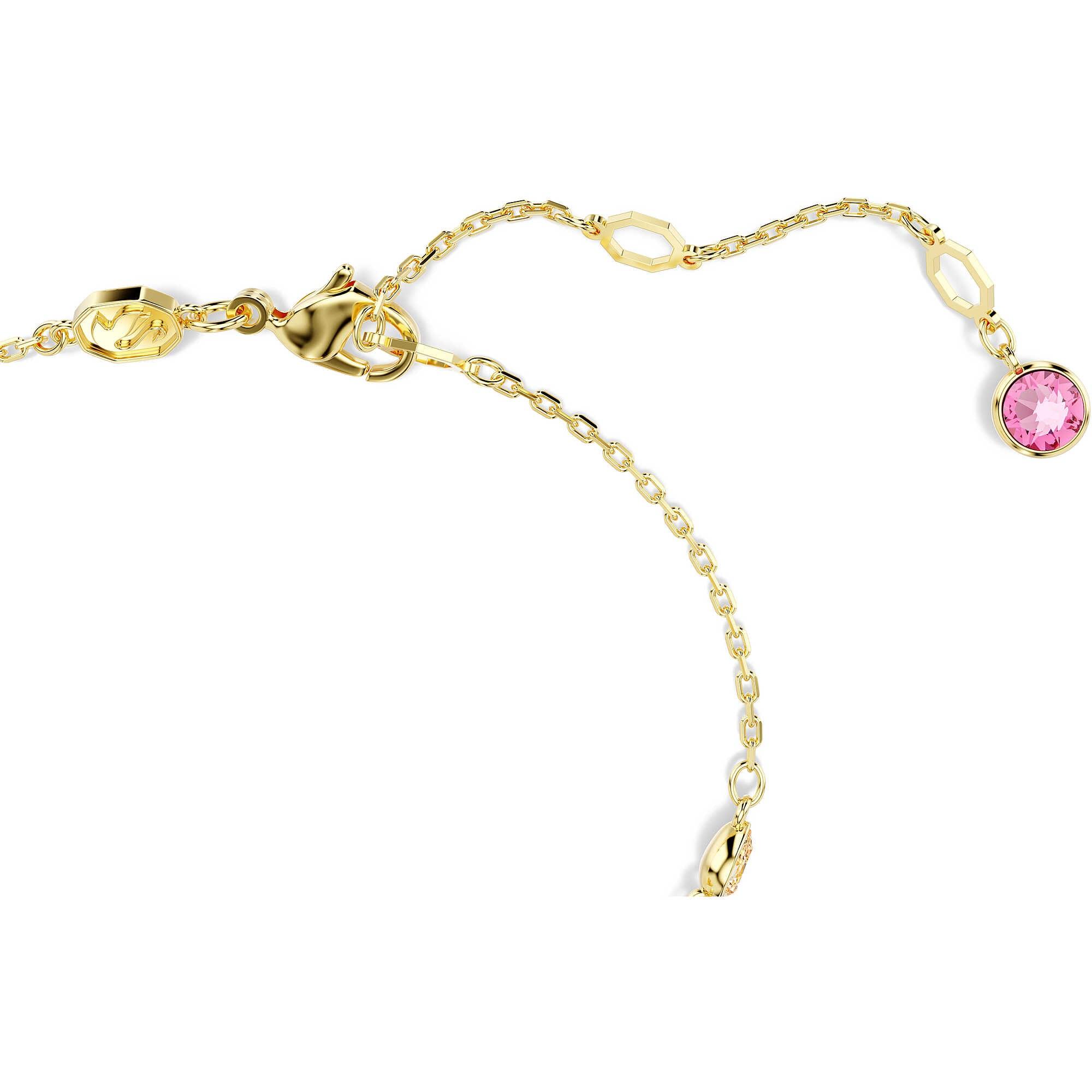 Braccialetto Gema Taglio misto, Fiore, Rosa, Placcato color oro