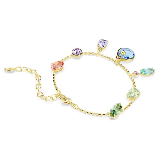 Braccialetto Gema TaglioBraccialetto Gema Taglio misto Cristalli pendenti Multicolore Placcato color oro misto