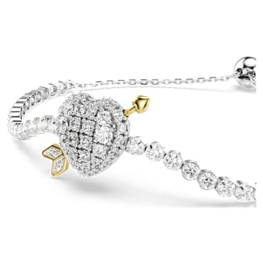 Braccialetto Idyllia Taglio misto Cuore con freccia Bianco Placcato rodio - BRACCIALE